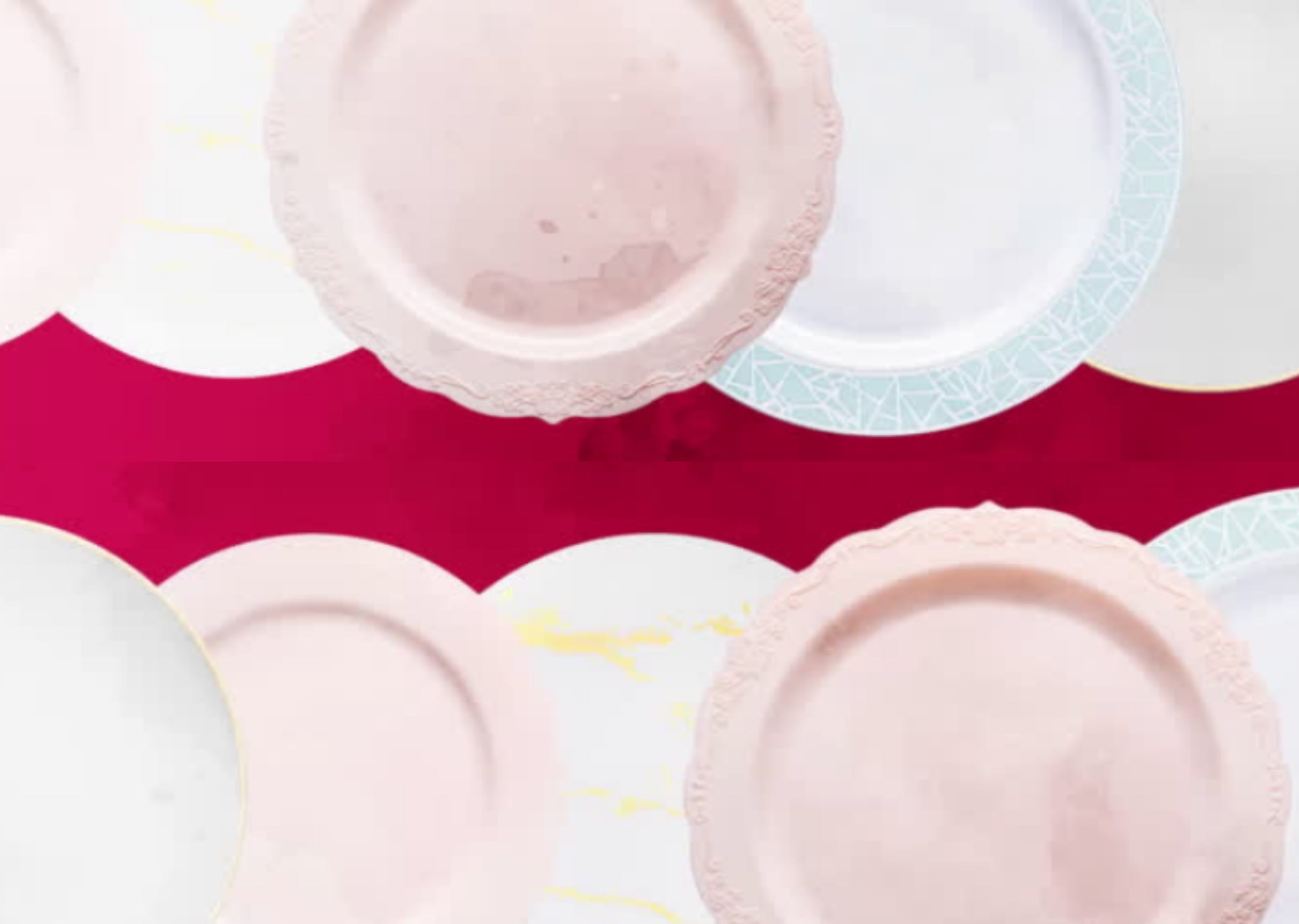 disposable plates in various styles