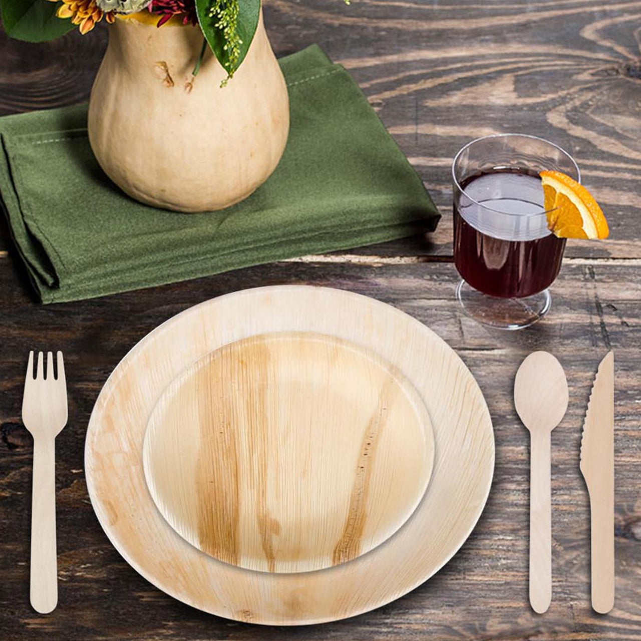 Round Palm Leaf Plates Collection