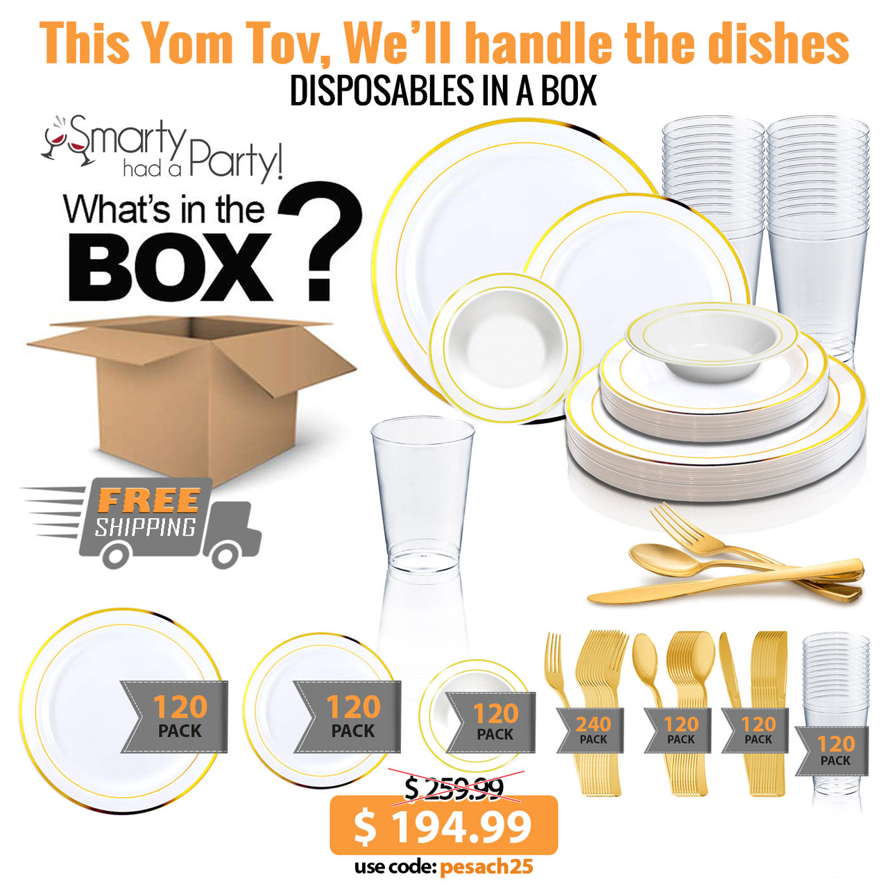 Yom Tov in a Box Value Set Dinnerware Package