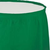 Emerald Green Plastic Table Skirts (14 ft)