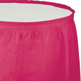 Hot Magenta Plastic Table Skirts (14 ft)