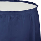 Navy Plastic Table Skirts (14 ft)