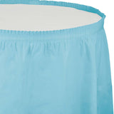 Pastel Blue Plastic Table Skirts (14 ft)