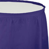 Purple Plastic Table Skirts (14 ft)