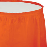 Sunkissed Orange Plastic Table Skirts (14 ft)