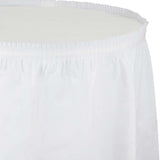 White Plastic Table Skirts (14 ft)