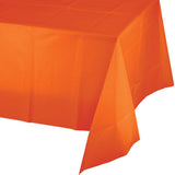 Sunkissed Orange Rectangular Disposable Plastic Tablecloths (54" x 108")