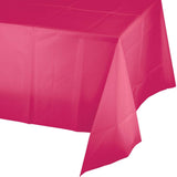 Hot Magenta Rectangular Disposable Plastic Tablecloths (54" x 108")
