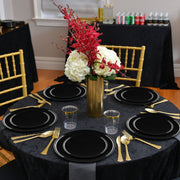 10" flat black plates were chosen to serve entrees at a stylish dinner reception