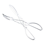 11.25-inch clear disposable plastic salad scissor tongs, perfect for serving salads, pasta, and more with ease