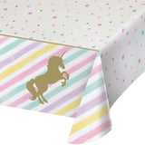 Unicorn Sparkle Rectangular Disposable Plastic Tablecloths (54" x 102")