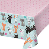 Purr-Fect Party Rectangular Disposable Plastic Tablecloths (54" x 102")