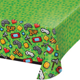 Gaming Party Rectangular Disposable Plastic Tablecloths (54" x 102")