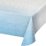 Blue & Silver Celebration Rectangular Disposable Paper Tablecloths (54" x 102")