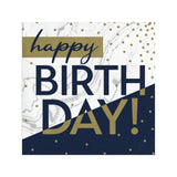 Navy & Gold Milestone BKF Paper Beverage Napkins