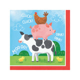 Farm Animals Paper Beverage Napkins