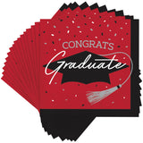 School Spirit Classic Red Paper Beverage Napkins