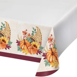 Fall Feast Rectangular Disposable Paper Tablecloth (54" x 96")