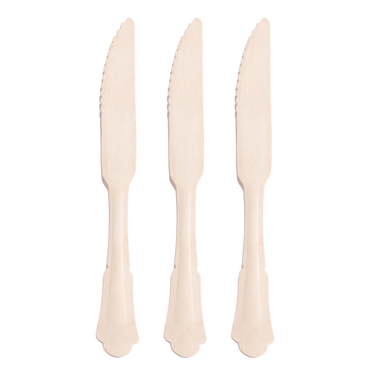 Silhouette Birch Wood Eco Friendly Disposable Dinner Knives