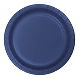 Navy Sturdy Style Round Disposable Paperboard Dinner Plates (9")