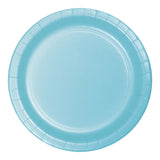 Pastel Blue Sturdy Style Round Disposable Paperboard Dinner Plates (9")