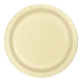 Ivory Sturdy Style Round Disposable Paperboard Dinner Plates (9")