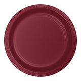 Burgundy Sturdy Style Round Disposable Paperboard Dinner Plates (9")
