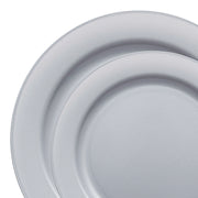 Matte Steel Gray Round Disposable Plastic Dinnerware Value Set | Smarty Had A Party