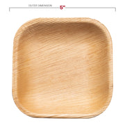 5-inch square palm leaf plates, perfect for pastries, eco-friendly and disposable