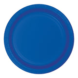 Cobalt Sturdy Style Round Disposable Paperboard Banquet Plates (10")