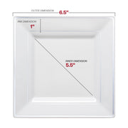 6.5-inch appetizer plate with a silver square edge rim, perfect for serving small bites, appetizers, or desserts