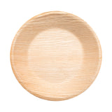 7-inch round palm leaf disposable soup bowls with 13 oz capacity, perfect for eco-conscious serving at any event