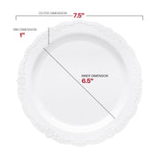 7.5-inch round appetizer plate in white, perfect for serving appetizers or desserts in style