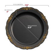 7.5-inch round appetizer plate with a gold vintage rim, ideal for serving appetizers, desserts, or small snacks