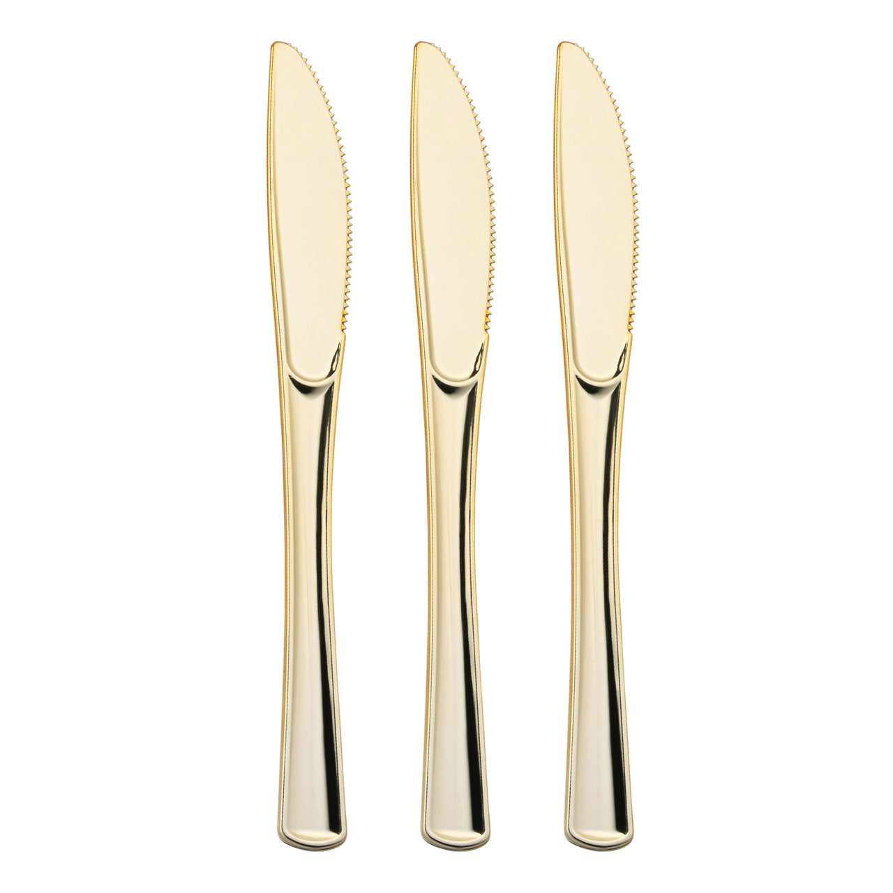 Shiny Metallic Gold Plastic Knives