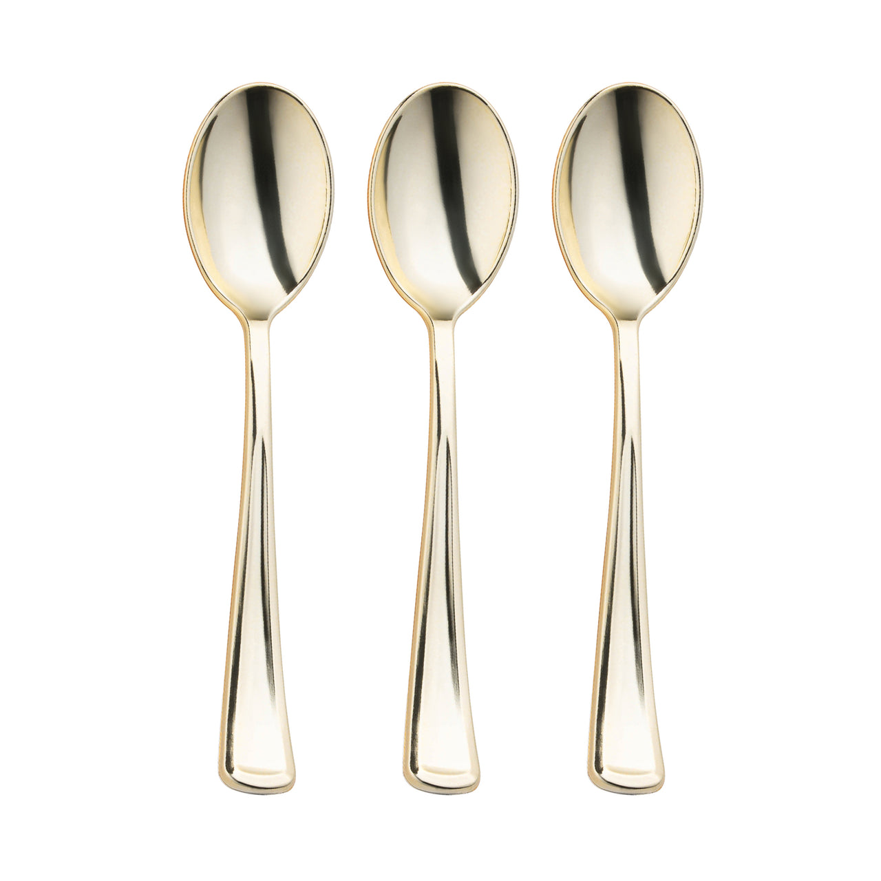 Shiny Metallic Gold Plastic Spoons