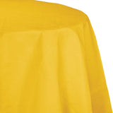 School Bus Yellow Octy Round Disposable Paper Tablecloths (82")