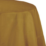 Glittering Gold Octy Round Disposable Paper Tablecloths (82")