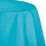 Bermuda Blue Octy Round Disposable Paper Tablecloths (82")