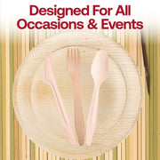 Beautiful celebration arrangement highlighting the Round Palm Leaf Eco Friendly Disposable Set’s organic charm