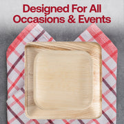 Biodegradable square palm leaf tableware set, an environmentally friendly choice for parties and weddings