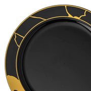Black with Gold Marble Disposable Plastic Dinner Plates (10") | Smarty Had A Party