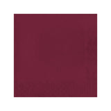 Burgundy red paper cocktail napkins, 10" x 10", soft, absorbent, and stylish, ideal for serving drinks and appetizers