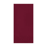 Burgundy red paper dinner napkins, 16" x 16", soft, absorbent, and stylish, ideal for any party or elegant event