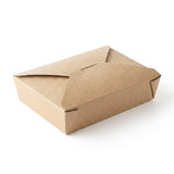 Clean kraft folded paper #2 container in natural brown, professional-grade medium disposable takeout box for restaurants and catering.
