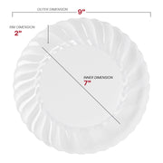 Clear Flair Plastic Buffet Plates (9") Dimension | Smarty Had A Party