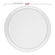 Clear Flat Round Disposable Plastic Appetizer/Salad Plates (8.5") Dimension | Smarty Had A Party
