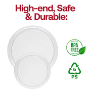 Clear Flat Round Disposable Plastic Dinner Plates (10") BPA | Smarty Had A Party