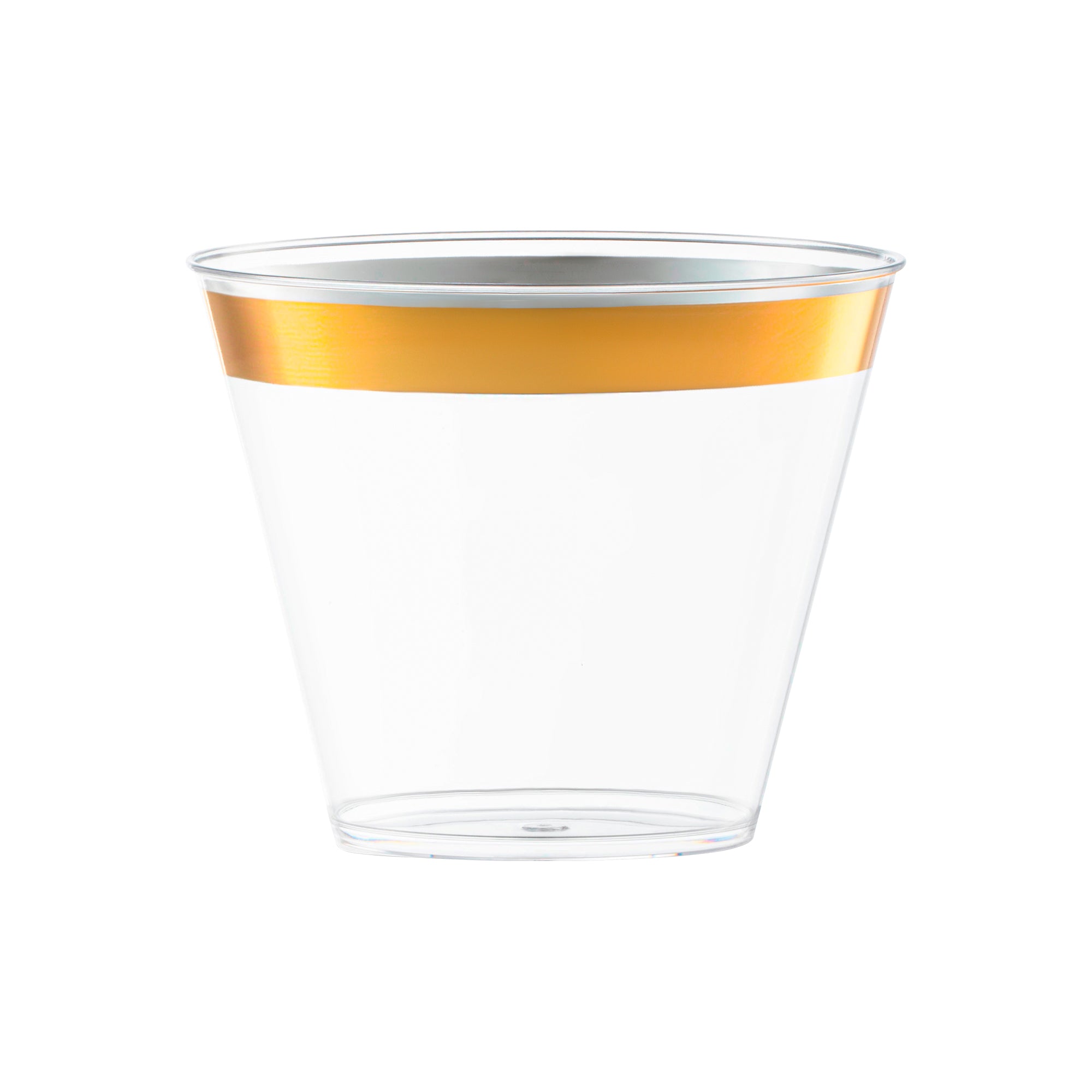 Plastic Tumbler - Clear Gold Round Cups | Smarty Had A Party Plastic Tumbler - Clear Gold Round Cups | Smarty Had A Party