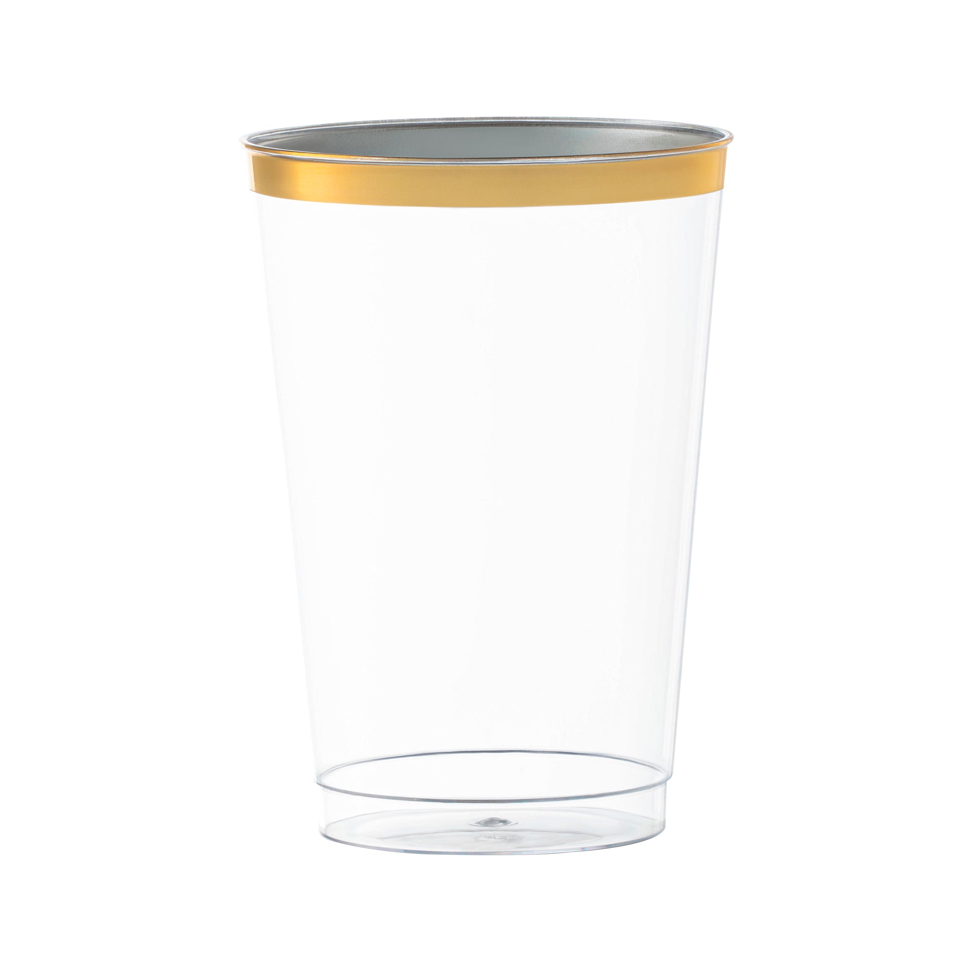 240 Cups, Clear with Metallic Gold Rim Round Tumblers (12 oz. )